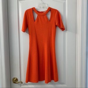 orange dress with cutouts